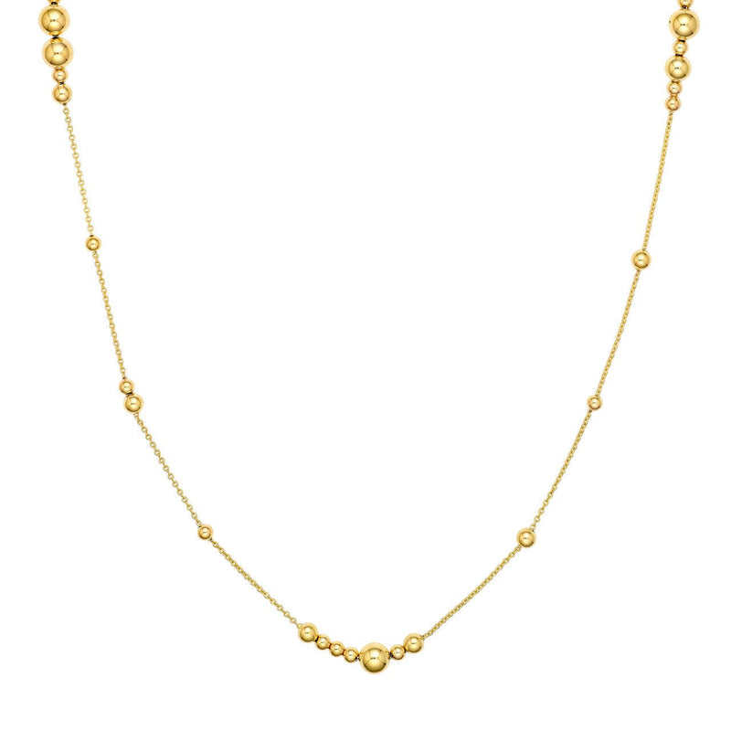 14K Gold Alternating Bead Chain Necklace
