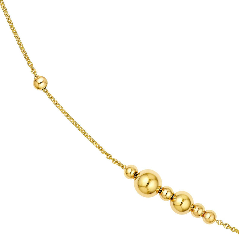 14K Gold Alternating Bead Chain Necklace