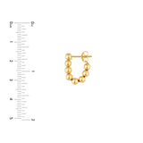 14K Gold Connected Chain Bead Stud Earrings
