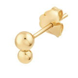 14K Gold Double Bead Stud Earrings