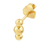 14K Gold Trio Bead Stud Earrings