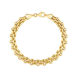 14K Gold Hollow Fancy Layered Chain Bracelet