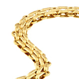 14K Gold Hollow Fancy Layered Chain Bracelet