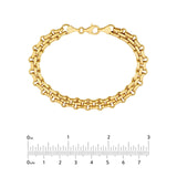 14K Gold Hollow Fancy Layered Chain Bracelet