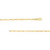 14K Gold Mirror Diamond Shape Link Lariat Necklace