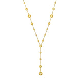 14K Gold Graduated Bead Lariat Necklace