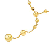 14K Gold Graduated Bead Lariat Necklace