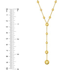14K Gold Graduated Bead Lariat Necklace