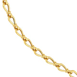 14K Gold Tear Drop Link Chain Lariat Necklace