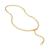 14K Gold Tear Drop Link Chain Lariat Necklace