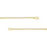 14K Gold Tear Drop Link Chain Lariat Necklace