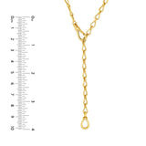 14K Gold Tear Drop Link Chain Lariat Necklace