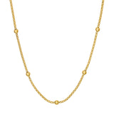 14K Gold Diamond Cut Beaded Popcorn Chain Necklace