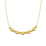 14K Gold Alternating Bead Pendant Necklace