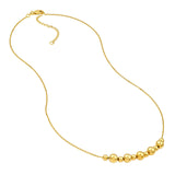 14K Gold Alternating Bead Pendant Necklace