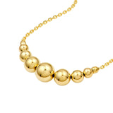 14K Gold Graduated Bead Drape Necklace