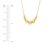 14K Gold Graduated Bead Drape Necklace
