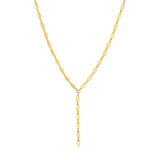 14K Gold Oval Shape Link Lariat Necklace