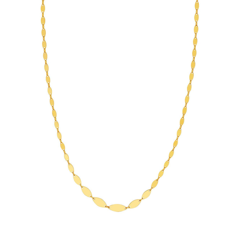 14K Gold Graduated Marquise Shape Necklace