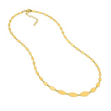 14K Gold Graduated Marquise Shape Necklace