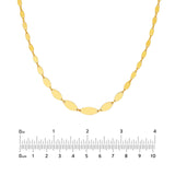 14K Gold Graduated Marquise Shape Necklace