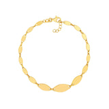 14K Gold Graduated Oval Link Chain Bracelet