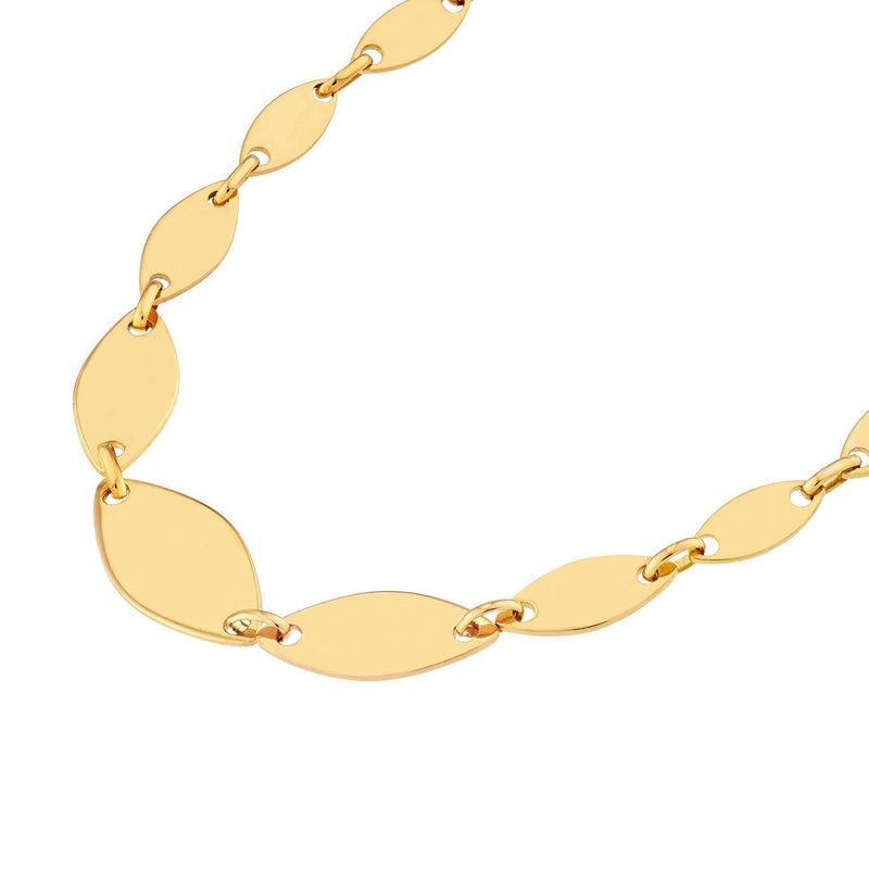 14K Gold Graduated Oval Link Chain Bracelet