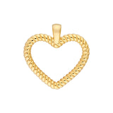14K Gold Rope Heart Pendant