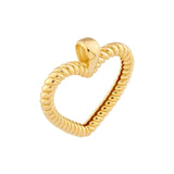 14K Gold Rope Heart Pendant