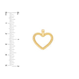 14K Gold Rope Heart Pendant
