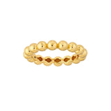 14K Gold Puffy Bead Stackable Ring