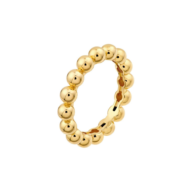 14K Gold Puffy Bead Stackable Ring