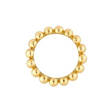 14K Gold Puffy Bead Stackable Ring