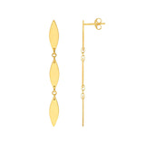 14K Gold Mirror Chain Dangle Earrings