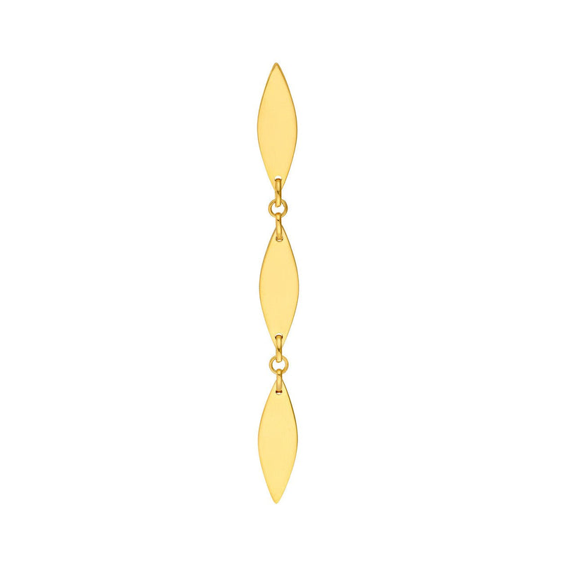 14K Gold Mirror Chain Dangle Earrings