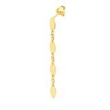 14K Gold Long Mirror Chain Dangle Earrings