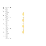 14K Gold Long Mirror Chain Dangle Earrings