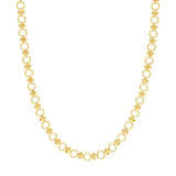 14K Gold Alternating Beaded Bar and Link Necklace