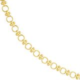 14K Gold Alternating Beaded Bar and Link Necklace