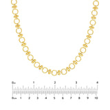 14K Gold Alternating Beaded Bar and Link Necklace