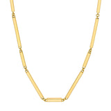 14K Gold Alternating Long and Short Bar Chain Necklace