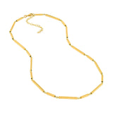 14K Gold Alternating Long and Short Bar Chain Necklace
