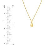 14K Gold Small Puffy Tear Drop Pendant Necklace