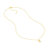 14K Gold Puffy Tear Drop Pendant Necklace