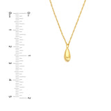 14K Gold Puffy Tear Drop Pendant Necklace