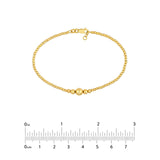 14K Gold 0.95MM Graduated Bead Chain Bracelet