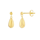 14K Gold Tear Drop Dangle Earrings