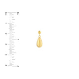 14K Gold Tear Drop Dangle Earrings