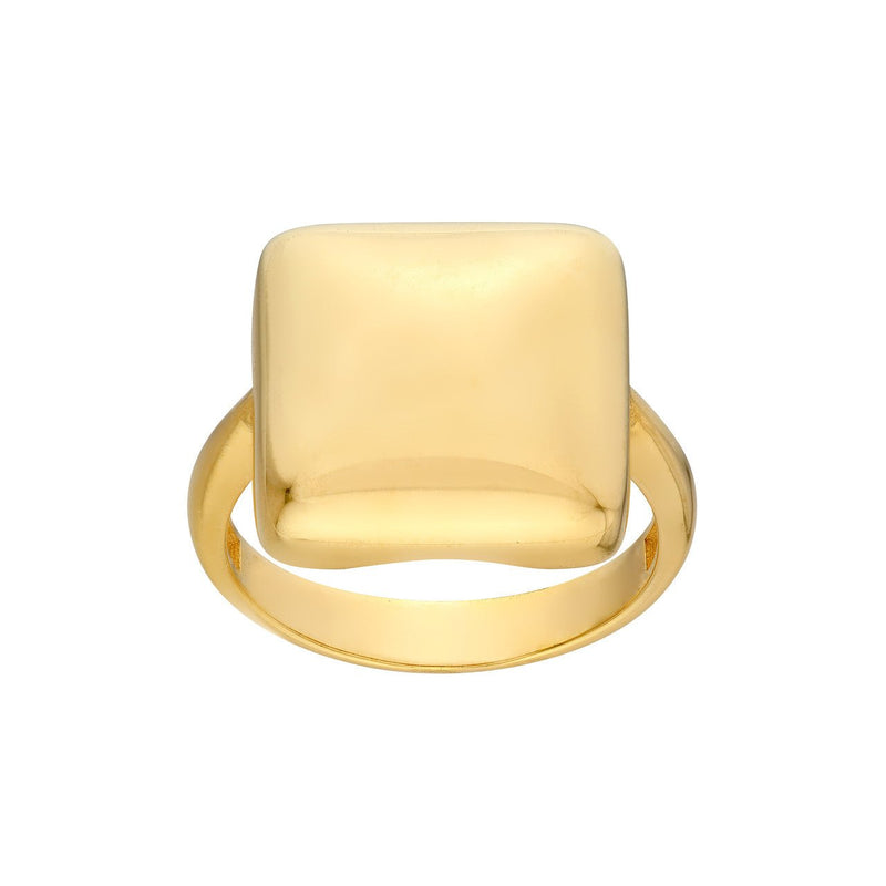 14K Gold Puffy Square Ring