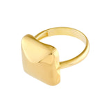 14K Gold Puffy Square Ring